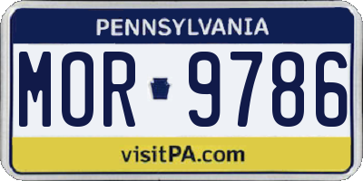 PA license plate MOR9786