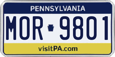 PA license plate MOR9801