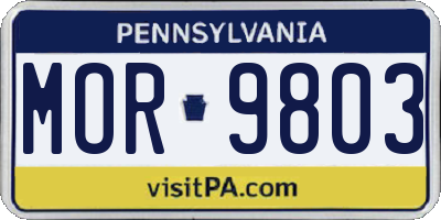 PA license plate MOR9803