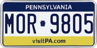 PA license plate MOR9805