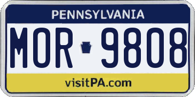 PA license plate MOR9808