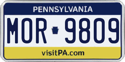 PA license plate MOR9809