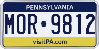 PA license plate MOR9812