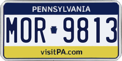 PA license plate MOR9813