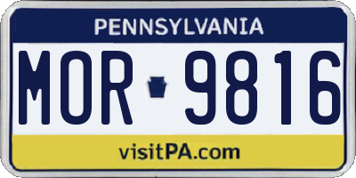 PA license plate MOR9816