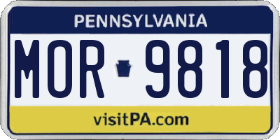 PA license plate MOR9818