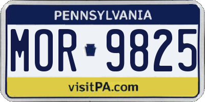 PA license plate MOR9825