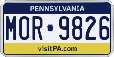 PA license plate MOR9826