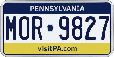 PA license plate MOR9827