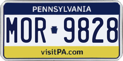 PA license plate MOR9828