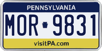 PA license plate MOR9831