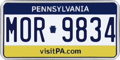 PA license plate MOR9834