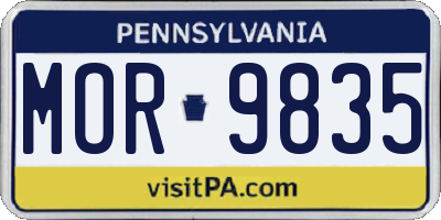 PA license plate MOR9835