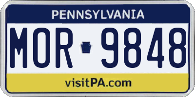 PA license plate MOR9848