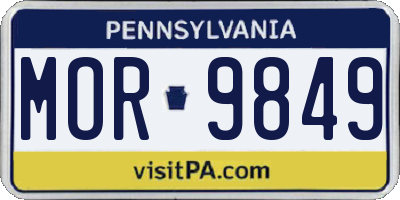 PA license plate MOR9849