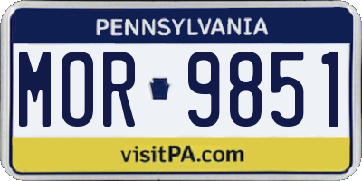 PA license plate MOR9851