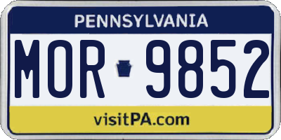 PA license plate MOR9852