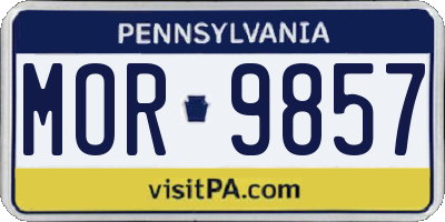 PA license plate MOR9857