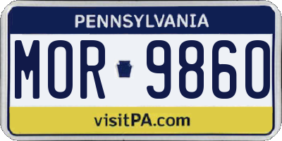 PA license plate MOR9860