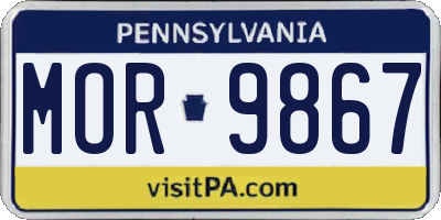 PA license plate MOR9867