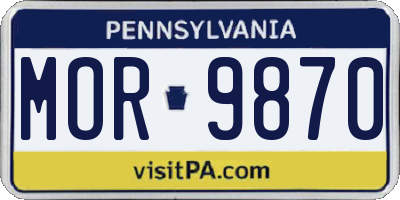 PA license plate MOR9870