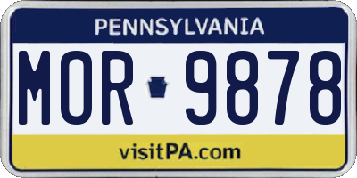 PA license plate MOR9878