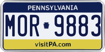 PA license plate MOR9883