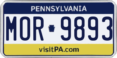 PA license plate MOR9893