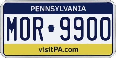 PA license plate MOR9900