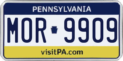 PA license plate MOR9909