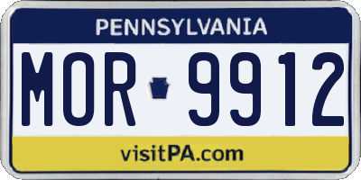 PA license plate MOR9912