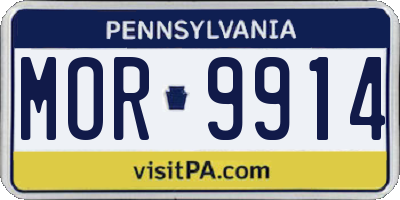 PA license plate MOR9914