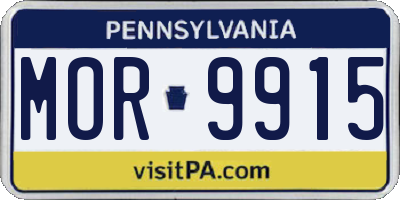 PA license plate MOR9915