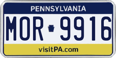 PA license plate MOR9916