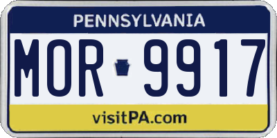 PA license plate MOR9917