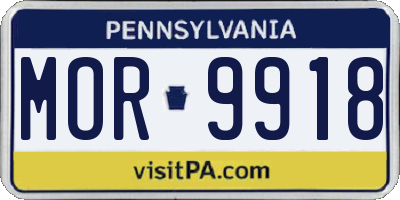 PA license plate MOR9918