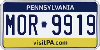 PA license plate MOR9919