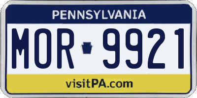 PA license plate MOR9921