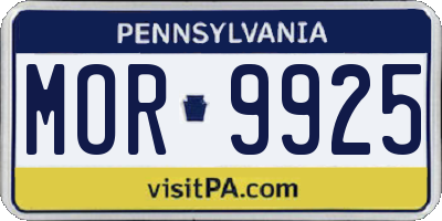 PA license plate MOR9925