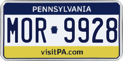 PA license plate MOR9928