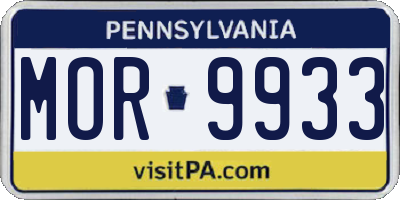 PA license plate MOR9933