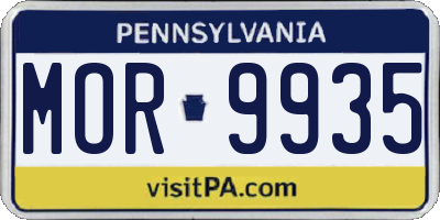 PA license plate MOR9935
