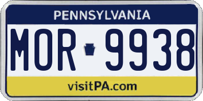 PA license plate MOR9938