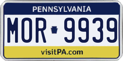 PA license plate MOR9939