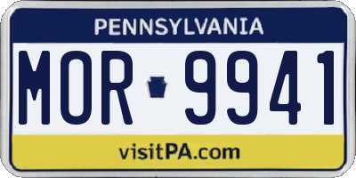 PA license plate MOR9941