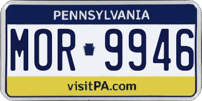 PA license plate MOR9946