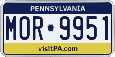 PA license plate MOR9951