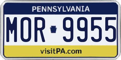 PA license plate MOR9955
