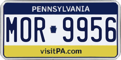 PA license plate MOR9956