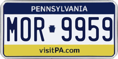 PA license plate MOR9959